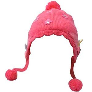 Kids Flower Stone Beanie Cap With Insulating Warm